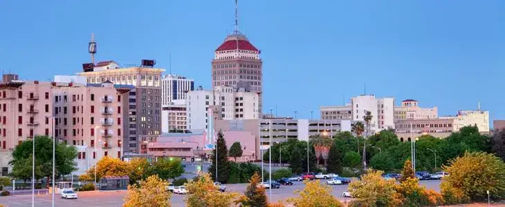 Scenic view of Fresno California on a sunny day